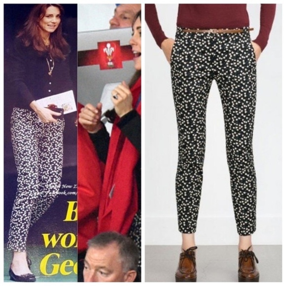 Zara Floral Skinny Pants ASO Kate Middleton